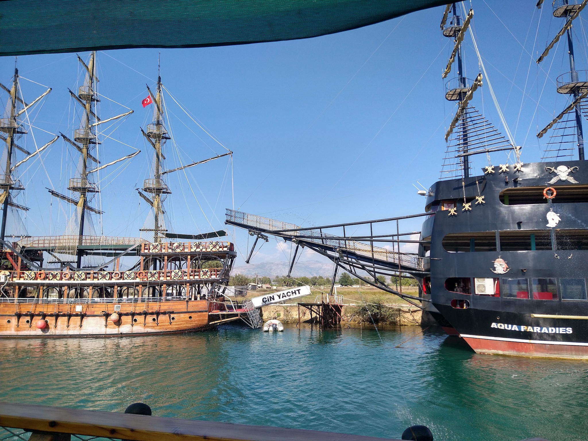 Two pirate themed pleasure cruise ships